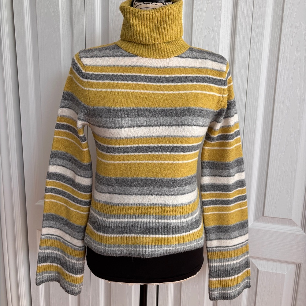 Pink Rose Striped Turtleneck